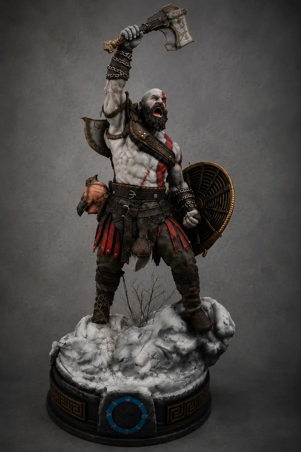 Detail close-up of a Real Customs 3D statue