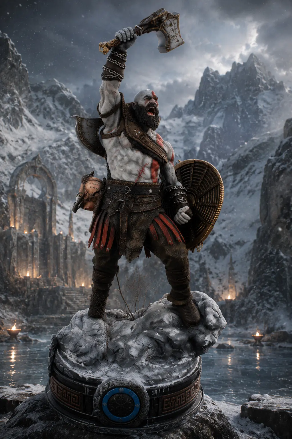 Custom Kratos statue commission